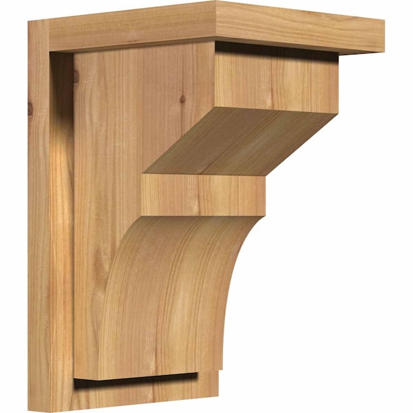 Ekena Millwork Monterey Smooth Corbel w/Backplate, Western Red Cedar, 7 1/2"W x 8"D x 12"H COR08X08X12MON01SWR - main